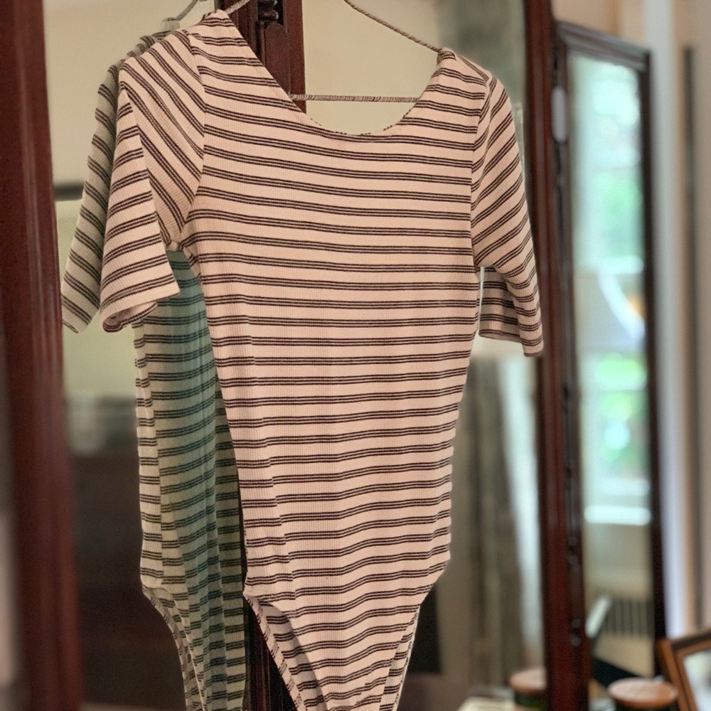 Black & White Striped Bodysuit